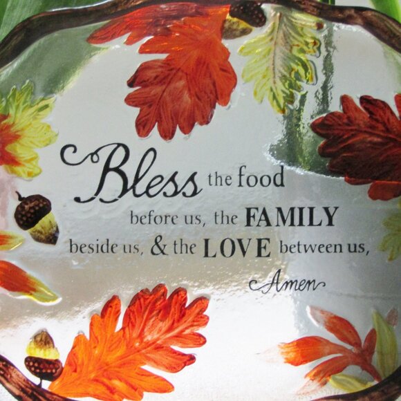 Fall Leaves Blessings Glass Food Tray - 14-1/2" x 10" - Picture 4 of 5